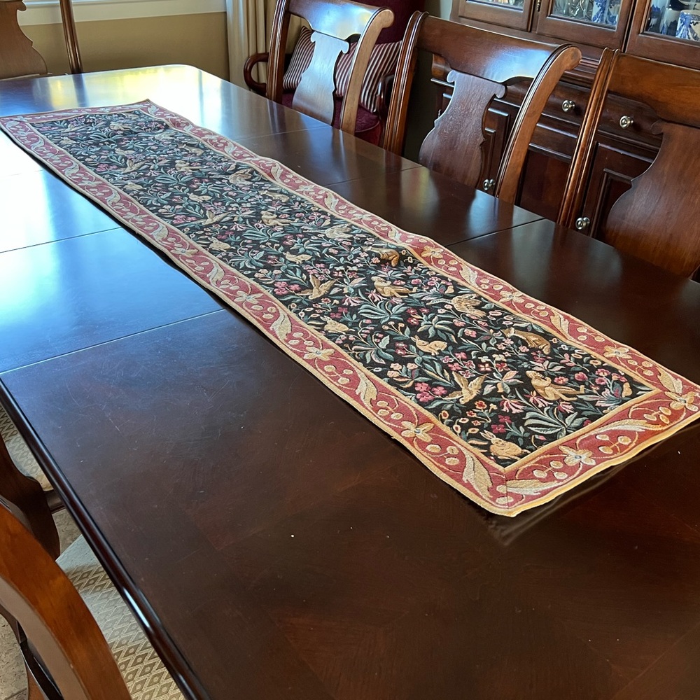 CSJ Creations De France Tapisserie Table Runner Medieval Millefleurs Tapestry - Picture 4 of 17